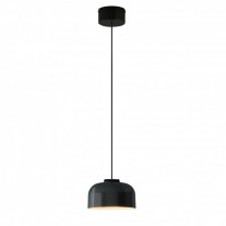 Santa & Cole HeadHat Bowl LED Pendant Large Black with Black Surface Canopy