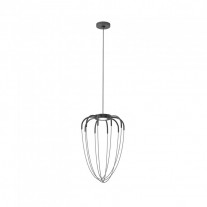 Axolight Alysoid LED Suspension 34 Anthracite grey and black polished nickel