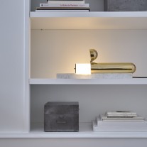 DCW éditions ISP LED Table Lamp Brass/White Marble Open