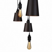 Buster + Punch Hooked 6.0 Mix Chandelier - Graphite & Smoked Bronze with Gold Bulb