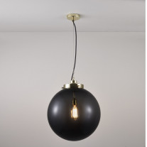 Original BTC Globe Pendant Large Anthracite Shade / Brass Fitting On