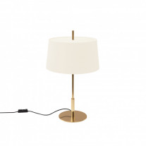 Santa & Cole Diana Table Lamp Shiny Gold Structure/White Linen Shade
