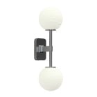 Astro Tacoma Twin Globe Wall Light Polished Chrome Globe Ribbed White