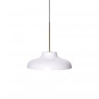 Rubn Bolero LED Pendant Light Oyster White Brass Medium 