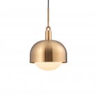 Buster + Punch Forked Shade + Globe Pendant Large Opal Glass Brass Shade