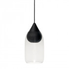 Mater Liuku Drop Pendant Light Black with clear glass