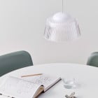 HAY Brim Pendant Transparent Above Dining Table