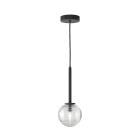 Astro Tacoma Pendant Matt Black Tacoma Ribbed Clear