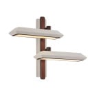 Bert Frank Rinato LED Double Wall Light Left Dark Bronze White