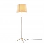 Santa & Cole Pie de Salon G1 Floor Lamp Stitched Beige Parchment Shade with Polished Brass Structure