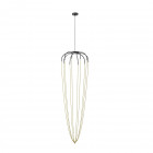Axolight Alysoid LED Suspension 51g Anthracite grey and natural brass