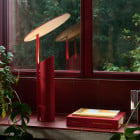 Verpan Reflect Table Lamp Red on Window