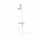 Warm Nordic Cone Floor Lamp with Table Clear White with Marble Table