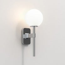 Astro Tacoma Single Wall Light Polished Chrome Ribbed Glass Shade 