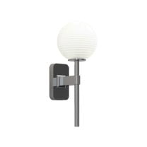 Astro Tacoma Single Globe Wall Light Polished Chrome Tacoma Ribbed White