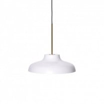 Rubn Bolero LED Pendant Light Oyster White Brass Medium 