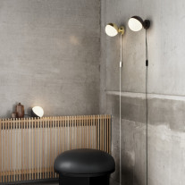 Louis Poulsen VL Studio Wall Light Matt Black and Brushed Brass Cable and Plug