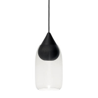 Mater Liuku Drop Pendant Light Black with clear glass