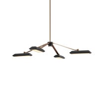 Bert Frank Rinato LED Chandelier 4 Antique Brass Black