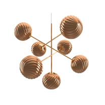 Tom Dixon Whirl LED Chandelier Large Copper Off