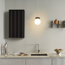 Normann Copenhagen Hinx Lamp Pendant Dark Brown in Kitchen