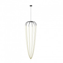 Axolight Alysoid LED Suspension 51g Anthracite grey and natural brass