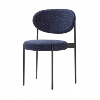 Verpan Series 430 Chair Dark Blue Patterned Black Frame