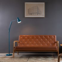 Anglepoise Type 75 Margaret Howell Floor Lamp Saxon Blue in Beside Sofa