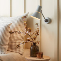Anglepoise Type 80 W2 Wall Lamp Grey Mist Beside Bed
