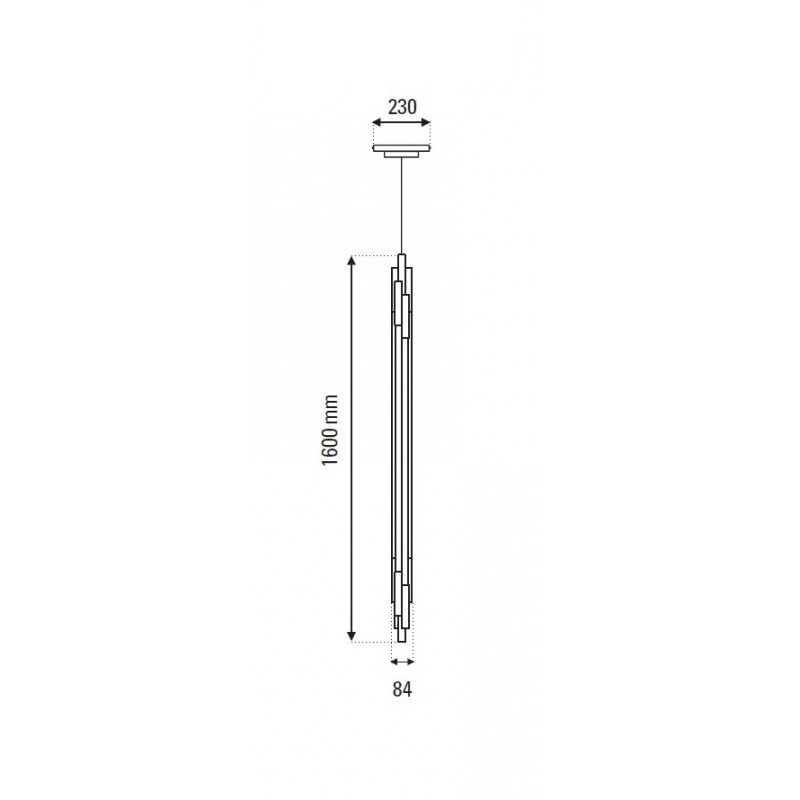 Specification image for DCW éditions ORG P Vertical LED Pendant