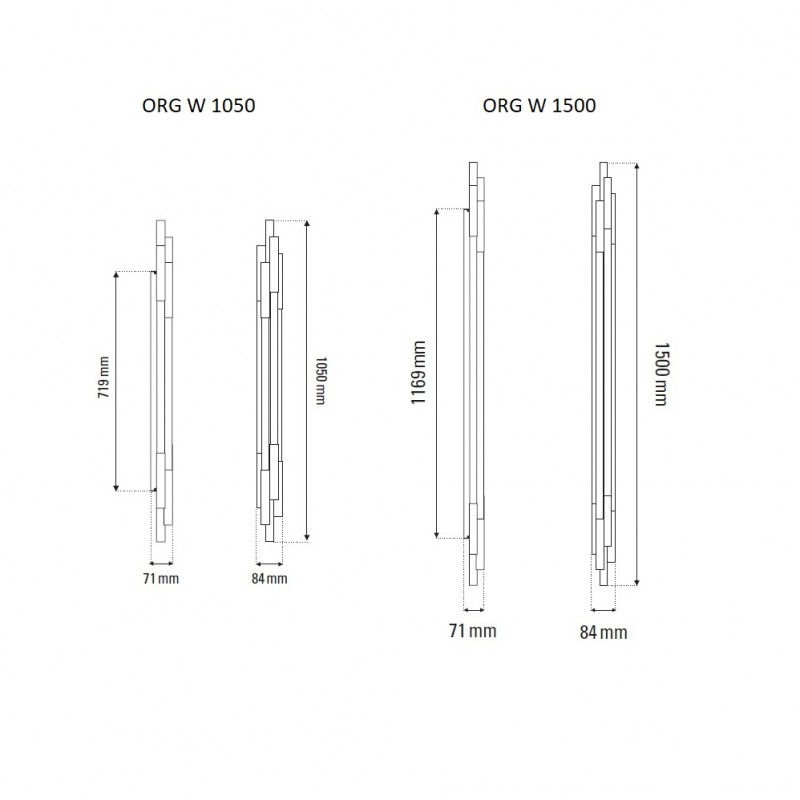 Specification image for DCW éditions ORG W LED Wall Light