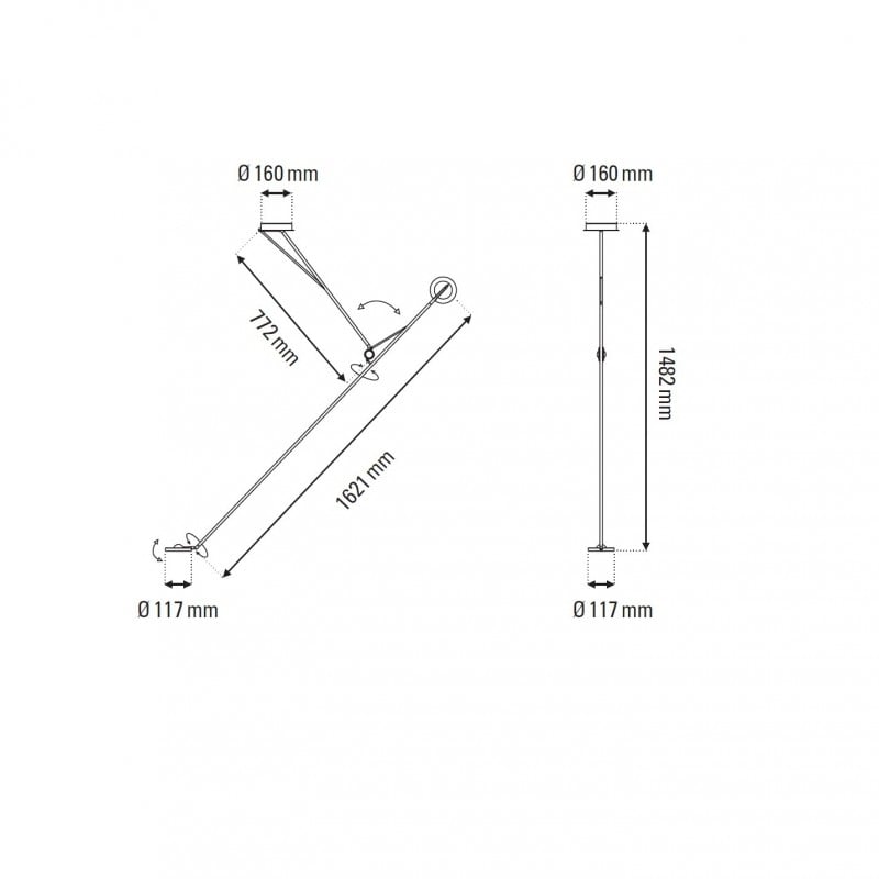 Specification image for DCW éditions Aaro LED Ceiling Light