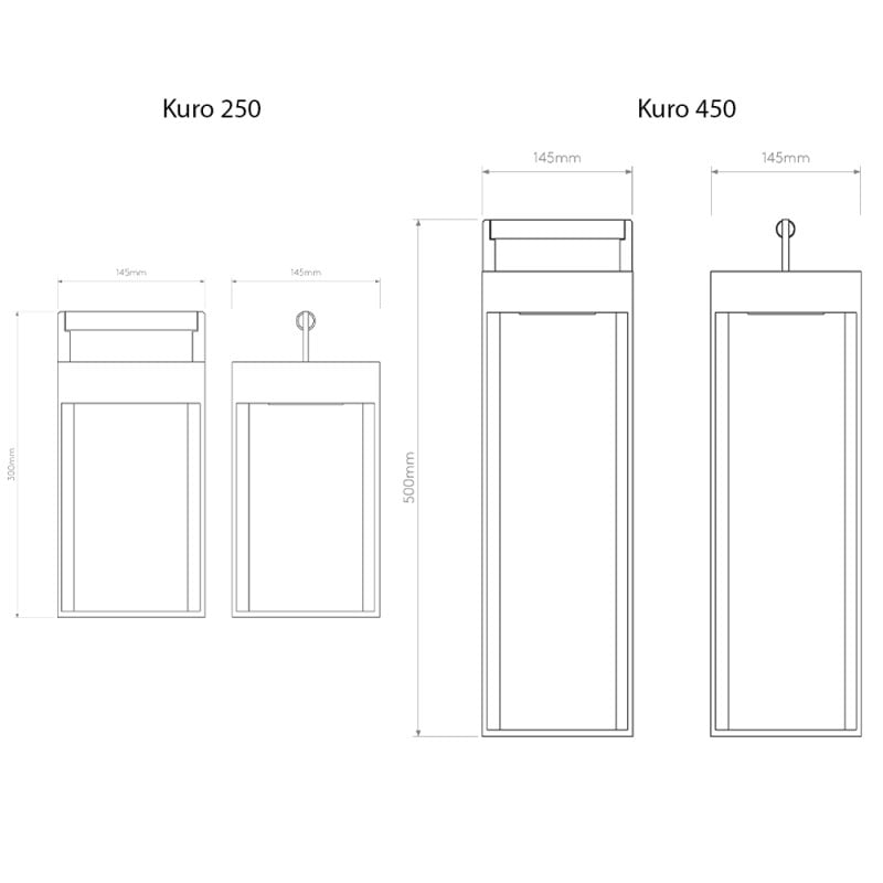 Specification Image for Astro Kuro Lantern Outdoor LED Portable Light