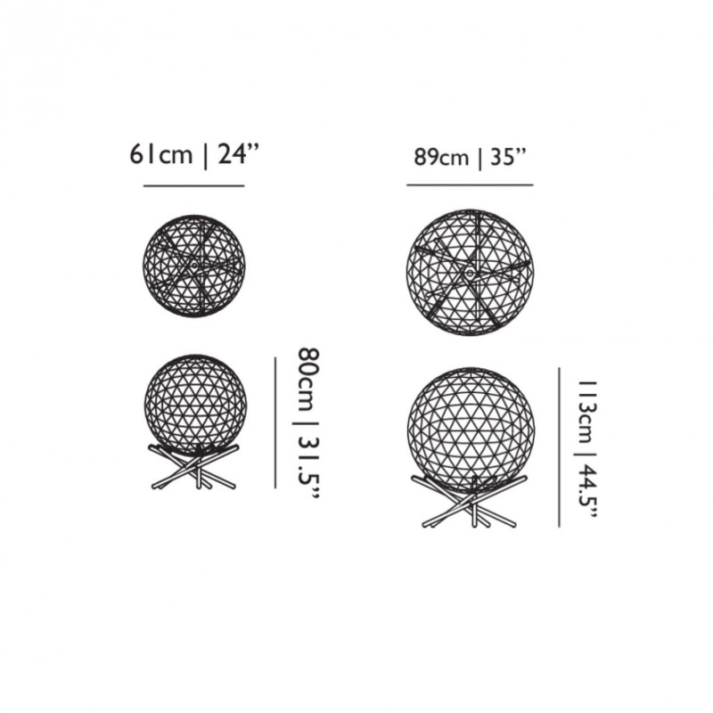 Specification image for Moooi Raimond II Tensegrity LED Floor Lamp