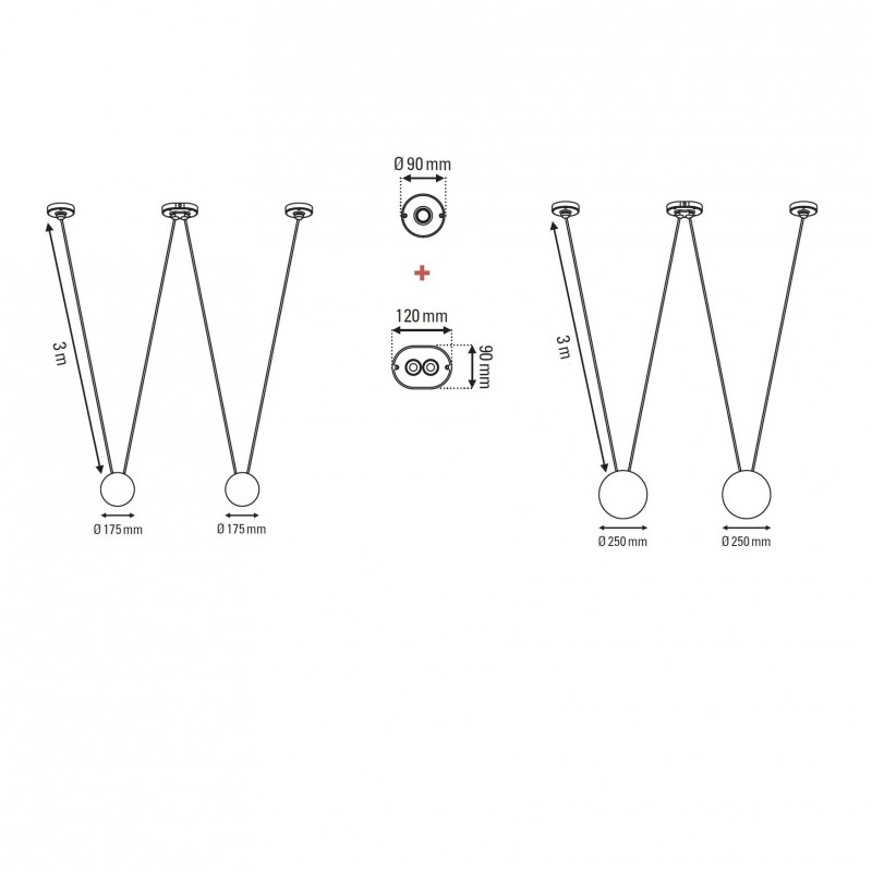 Specification image for DCW éditions Les Acrobates De Gras No. 324 Glass