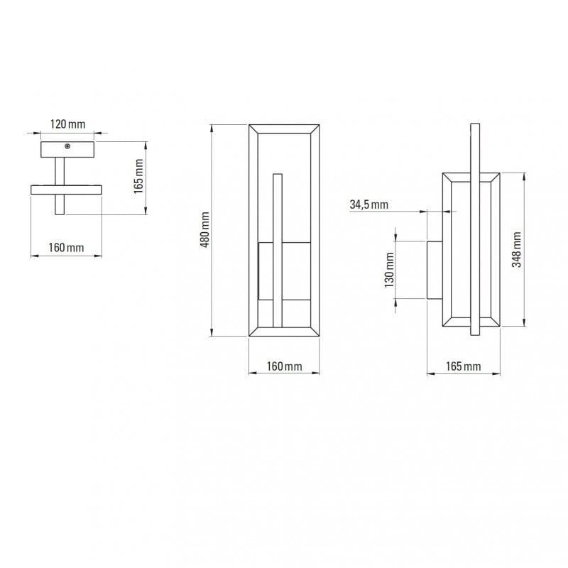 Specification image for DCW éditions Borely LED Wall Light