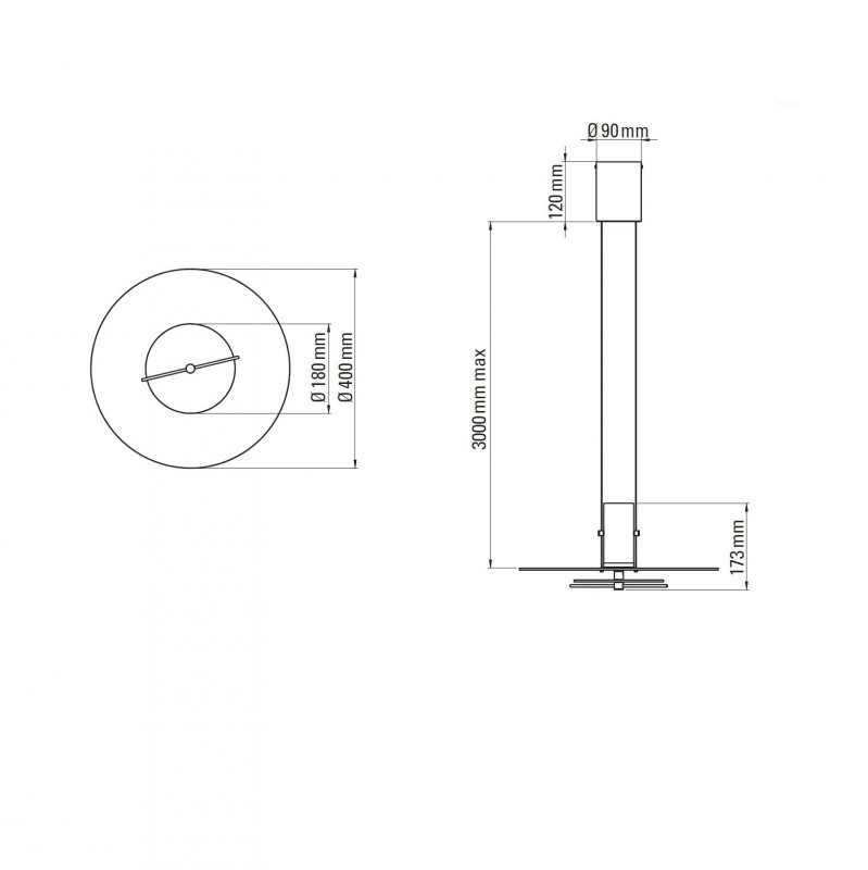 Specification image for DCW éditions Delumina Pendant