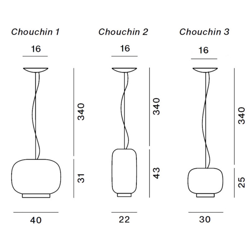 Specification Image for Foscarini Chouchin Bianco Pendant