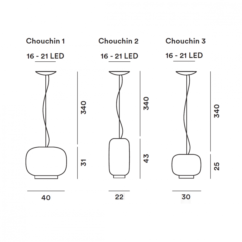Specification image for Foscarini Chouchin Bianco Pendant