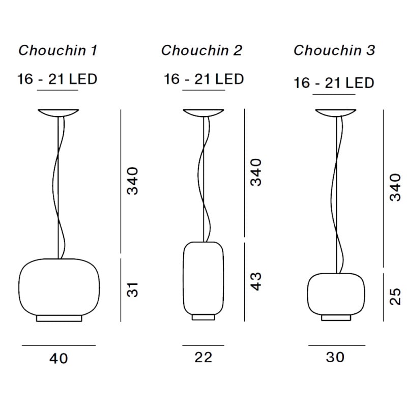 Specification Image for Foscarini Chouchin Bianco Pendant