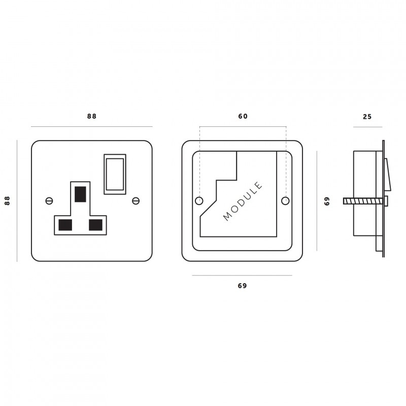 Specification image for Buster + Punch 1G Socket