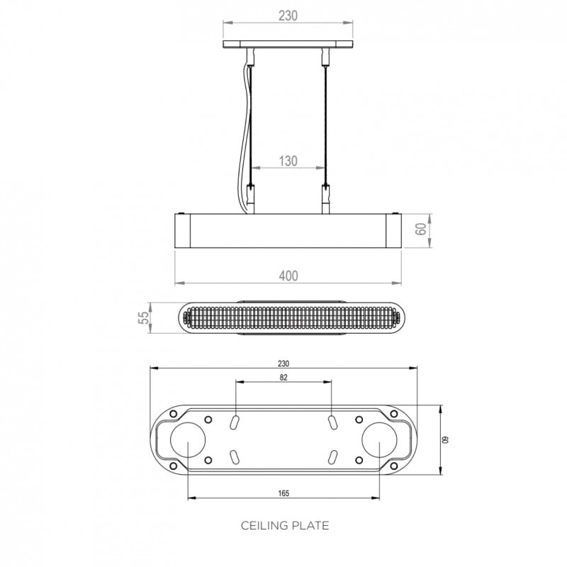 Specification image for Bert Frank Colt Single LED Pendant