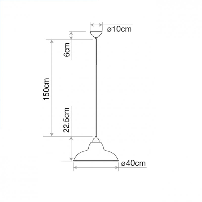 Anglepoise Original 1227 Midi Wide Brass Pendant spec