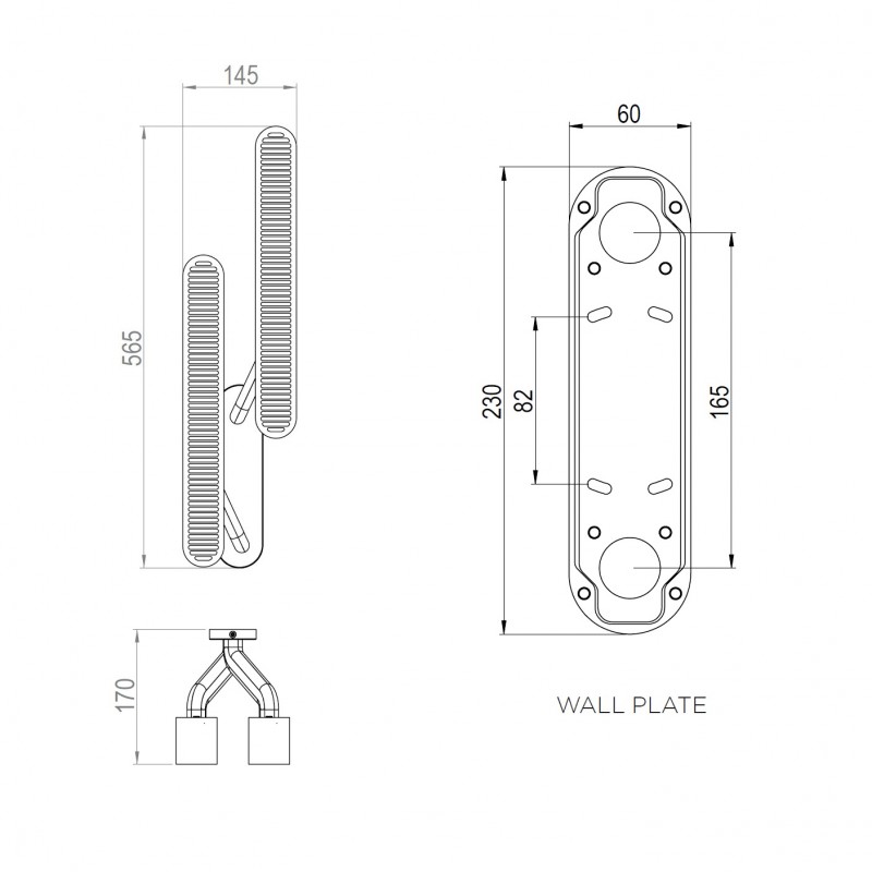 Specification image for Bert Frank Colt Double LED Wall Light