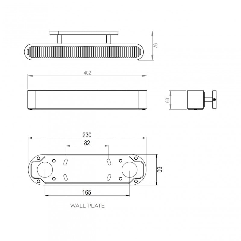 Specification image for Bert Frank Colt Flush LED Wall Light