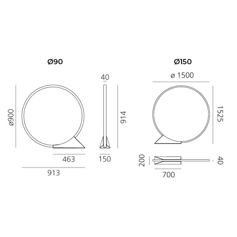 Specification Image for Artemide O Outdoor LED Floor Lamp