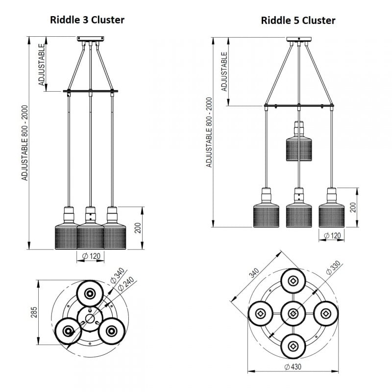 Specification image for Bert Frank Riddle Cluster Pendant