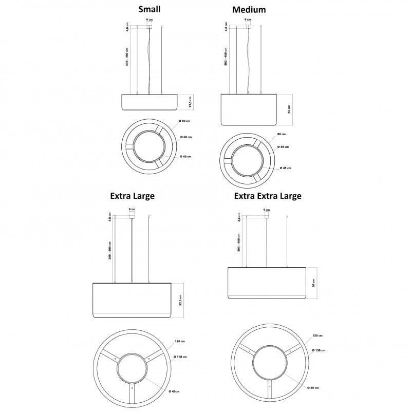 Specification image for BuzziSpace BuzziJet LED Pendant