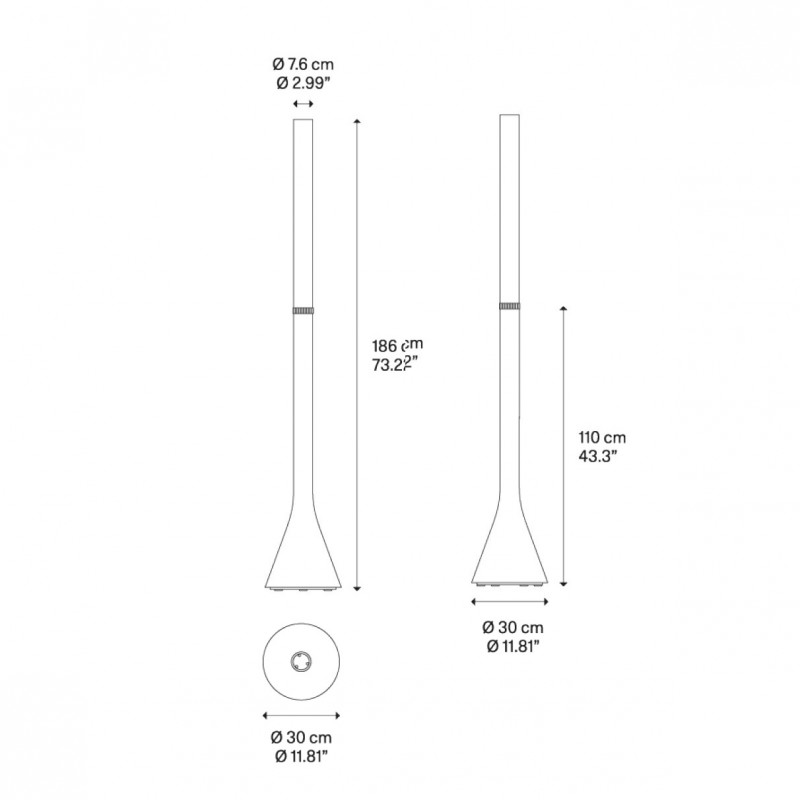 Specification image for Lodes Croma LED Floor Lamp