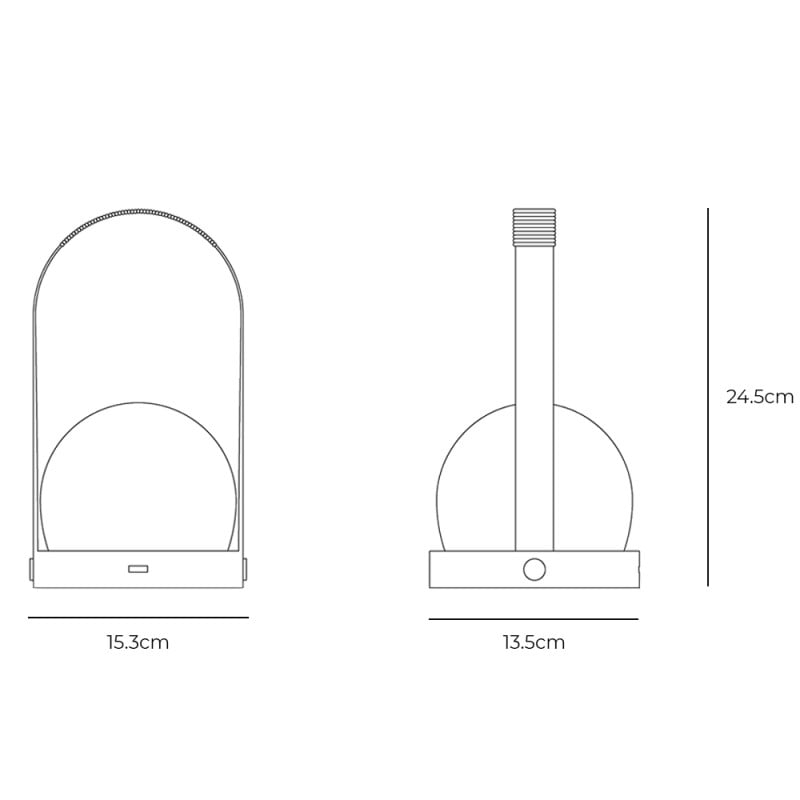 Specification image for Audo Copenhagen Carrie Leather LED Table Lamp